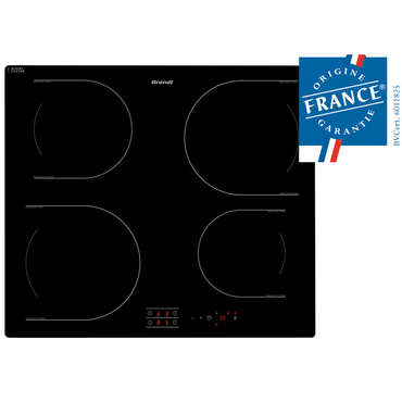 Table de cuisson  induction 4 foyers coloris noir BRANDT TI112B pour 499