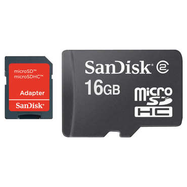 Carte micro SDHC 16Gb + Adaptateur SANDISK 46992 pour 17