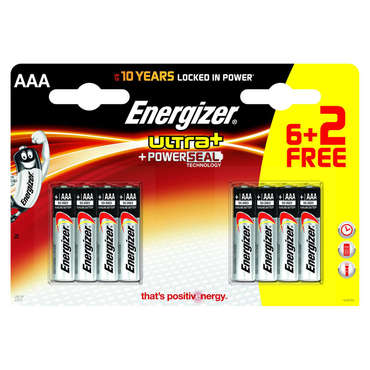 Piles LR03 AAA 6+2 gratuites ENERGIZER pour 6
